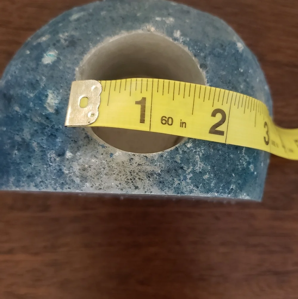 Blue Geode Bookend/Candle Holder Made in Brazil  - Picture 6 of 8